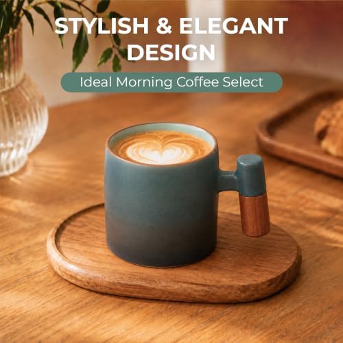 2.5oz Ceramic Espresso Cups, Black&Blue, 75ml - Image 3
