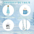 Winter Decorations for Home Office 8 PCS Snowman Tiered Tray Decor Set - Image 4