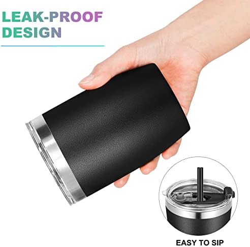VEGOND Stainless Steel 12 oz Tumblers bulk Vacuum Insulated Double Wall Travel Tumbler with Lid and Straw Reusable Tumbler,Black 12 pack - Image 6