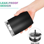 VEGOND Stainless Steel 12 oz Tumblers bulk Vacuum Insulated Double Wall Travel Tumbler with Lid and Straw Reusable Tumbler,Black 12 pack - Image 6