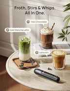 DREO BaristaMaker Nano Handheld Milk Frother Wand Coffe Frother Black - Image 3