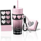 24 oz Ceramic Lined Insulated Stainless Steel Tumbler, Pink&Black by Sidagar