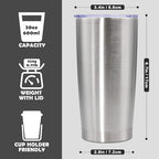 20oz Tumbler Stainless Steel Tumbler Coffee Tumbler with Lid SS, 4P - Image 4
