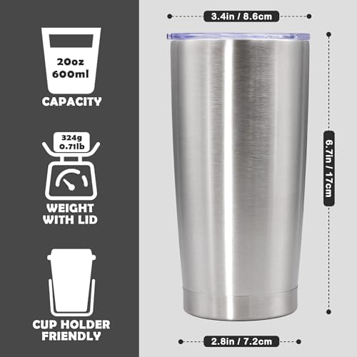 20oz Tumbler Stainless Steel Tumbler Coffee Tumbler with Lid SS, 4P - Image 4