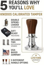 Calibrated Espresso Tamper 58mm Walnut Spring Loaded Design - Image 4
