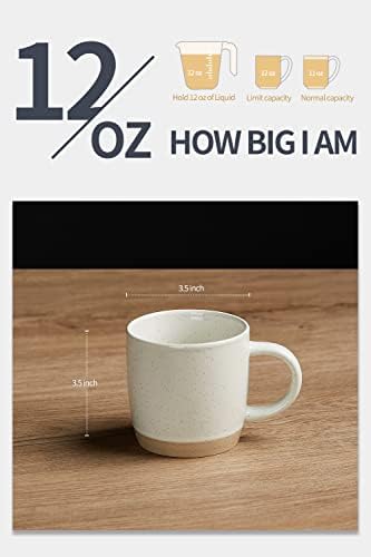 12 oz Coffee Mugs for 4 and 13oz Creamer with Handle - Image 4