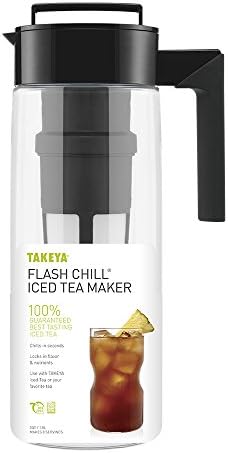 Takeya Flash Chill Iced Tea Maker - Versatile Tea Brewer for Loose/Bagged Tea - Patented Flash Chill Tech Hot/Cold Use BPA-Free Tritan Dishwasher Safe - Airtight Lid Made in USA - 2 Quart/Black - Image 2