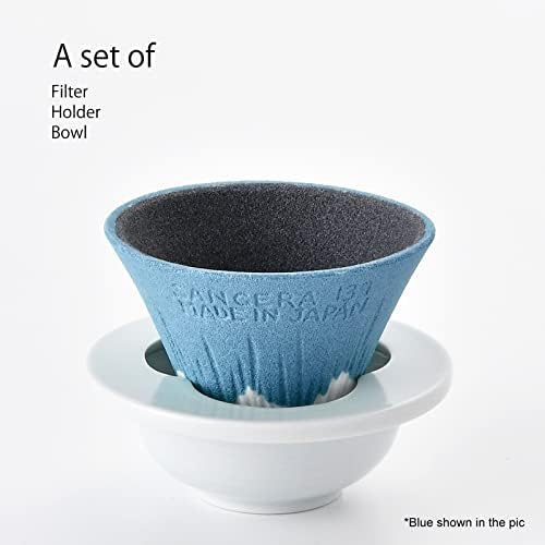 Japanese Reusable Ceramic Coffee Filter Dripper 2 in 1, Paperless, made in Japan, 5 colors available, Blue - Image 3