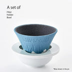 Japanese Reusable Ceramic Coffee Filter Dripper 2 in 1, Paperless, made in Japan, 5 colors available, Blue - Image 3