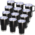 20 oz Tumbler with Handle and Lid Insulated Travel Coffee Mug Black 12P by ATQTQ