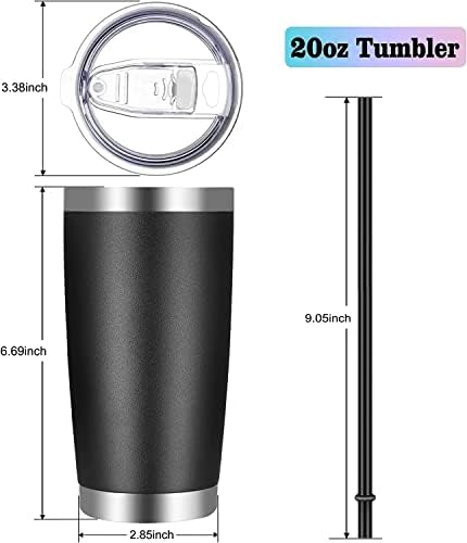 VEGOND 20oz Tumbler with Lid and Straw Stainless Steel Tumbler Cup Bulk Vacuum Insulated Double Wall Travel Coffee Mug Powder Coated Coffee Cup, Black, 6 Pack - Image 4