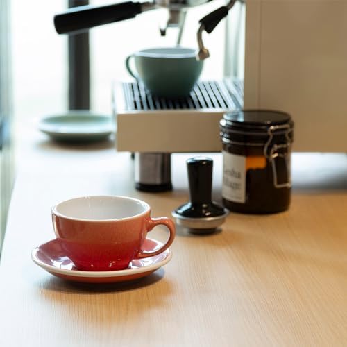 Loveramics Coffee Cup Ceramic, 10 oz Latte Art Cup with Saucer for Cappuccino, Tea, Espresso, Thick - walled stoneware Cappuccino mug Set for Cafe and Barista - Potters Colours (Berry, 10OZ) - Image 3