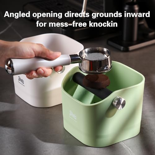 Espresso Knock Box - Bincoo Espresso Machine Knock Box/Espresso Grounds Knock Box, Barista Style Coffee Knock Box for Grounds with Removable Shock-Absorbent Knock Bar and Anti-Slip Base. (Green) - Image 5