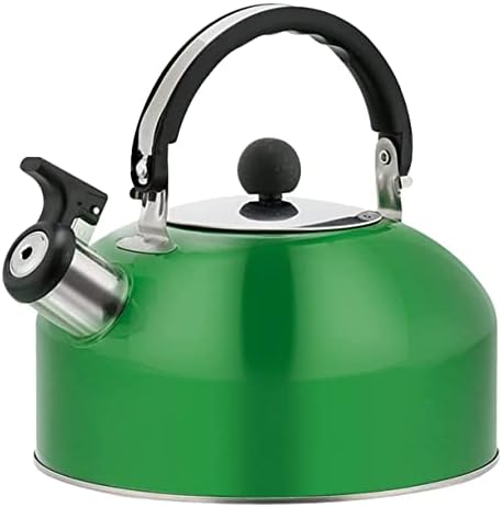 Stovetop Kettle 3L Stainless Steel Whistling Kettle with Handle Large Capacity Tea Simple Solid Color Water Kettles for Stove(Green) by Unknown