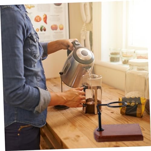 Wooden Base Adjustable Coffee Dripper Stand for Pour-over Brewing - Image 3