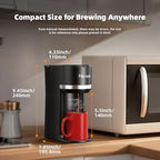 Small Single Serve Coffee Maker for K Cup and Grounds with One Button - Image 2