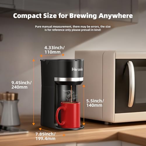 Small Single Serve Coffee Maker for K Cup and Grounds with One Button - Image 2