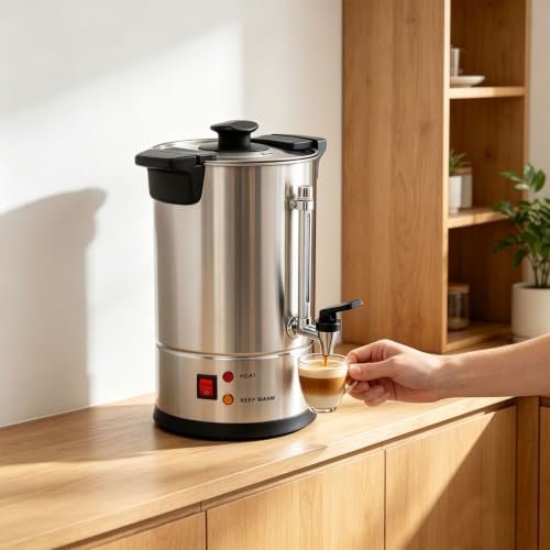 6.1L Commercial Coffee Urn,Stainless Steel Large Coffee Maker - Image 3