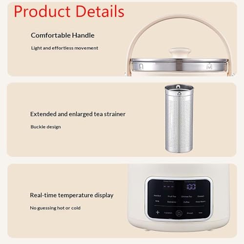 3L Glass Electric Kettle, with Infuser, with Touch Screen Herbal Tea Kettle, Maker for Soup, Porridge, Mulled Wine Pot Beverage, for Home Office,001 - Image 3