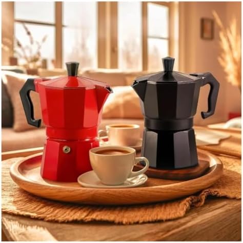 Stovetop Moka Pot Aluminum Espresso Maker with Cool-Touch Handle Home Use - Image 3