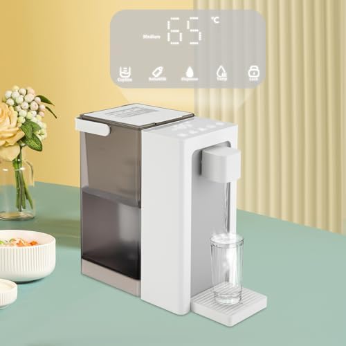 3L Instant Hot Water Dispenser, 1450W Electric Tea Kettle Large Water Boiler Maker Countertop Water System Dispenser with Safety Lock, 5 Temperatures Adjustable & 3 Volume Settings for Homes Offices - Image 7