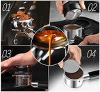 51mm Coffee Bottomless Portafilter With 2cups Filter,Compatible For DeLonghi, EM450M Linea Classic Stainless Steel Bottomless Portafilter(Style 1) - Image 7