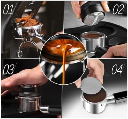 51mm Coffee Bottomless Portafilter With 2cups Filter,Compatible For DeLonghi, EM450M Linea Classic Stainless Steel Bottomless Portafilter(Style 5) - Image 7