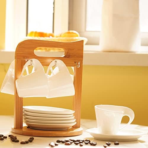 2.5oz Espresso Ceramic Cups Set of 6 with Saucers & Spoons - Image 2