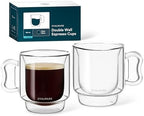 ovalware Espresso Coffee Cups 4oz/120ml | Set of 2, Butterfly Handle by Ovalware