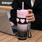 24 oz Ceramic Lined Insulated Stainless Steel Tumbler, Pink&Black - Image 4