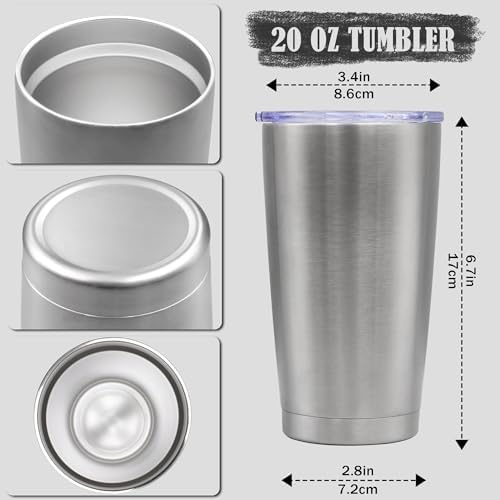 20oz Tumbler Insulated Coffee Tumblers with Lid Stainless Steel SS 12P - Image 4