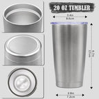 20oz Tumbler Insulated Coffee Tumblers with Lid Stainless Steel SS 12P - Image 4