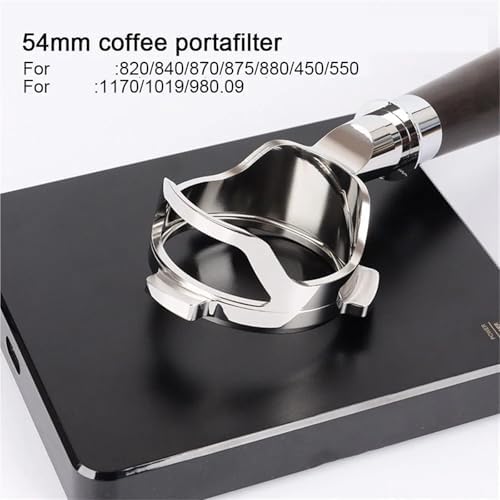 54mm Bottomless Coffee Portafilter Replacement，Compatible For Breville，870 875 878 880，Barista Tool With Basket Accessory(A black wood) - Image 3