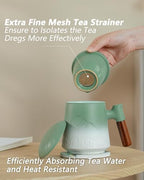 ZENS Tea Infuser Mug with Lid & Coaster for Loose Leaf Tea Steeper, 15oz - Image 3