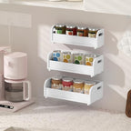 3-Tier Bamboo Tea Bag Organizer, Stackable Tea Holder for Countertop, White - Image 6