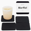 Graf Lantz - Bierfilzl Merino Wool Square Coasters Set of 4 - Black (4"x4"x5mm) - Absorbs 30% of Weight - Natural German Wool - Heat Resistant, Sustainable, Reusable - Home Decor, Coffee Table Decor by GrafLantz