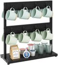 IBUYKE Coffee Mug Holder for Countertop,16 Hook Mug Tree,Black TBJ001B by IBUYKE