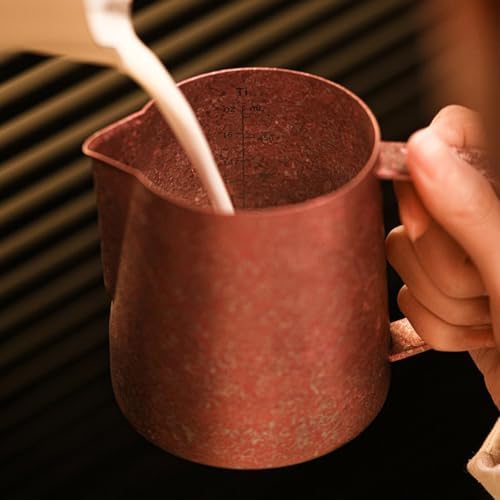 Stainless Steel Milk Frothing Pitcher 20oz/600ml - Espresso Steaming Pitcher for Cappuccino, Latte Art, Coffee Machine Accessories Milk Jugs Frother Cup, Pures Titaniumed - Image 7