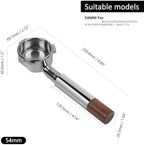 Openwork Bottomless Portafilter Stainless Steel And Walnut Espresso Handle 54/58Mm High Extraction Precision Basket，Compatible For IKAPE，Coffee Machine Parts(54mm Silver 1pcs) - Image 2