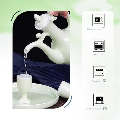 10 Pcs Porcelain Wine Cup,Baijiu Glass,Chinese Liquor Cup,Ceramic Wine Set - Image 3
