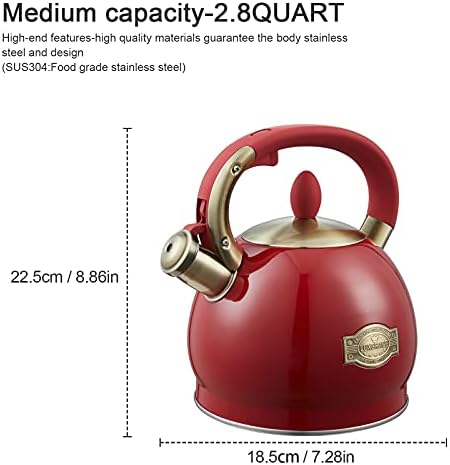 Tea Kettle -2.8 Quart Tea Kettles Stovetop Whistling Teapot Stainless Steel Tea Pots for Stove Top Whistle Tea Pot - Image 5