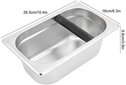 Stainless Steel Knock Box, Coffee Grounds Container for Espresso Machine, Deep Bowl Design with Arc Corners, Large Capacity Coffee Slag Bin for Home Barista and Coffee - Image 2