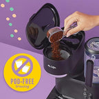 Mr. Coffee 3-in-1 Single-Serve Iced and Hot Coffee/Tea Maker with Blender with Reusable Filter, Scoop, Recipe Book, 2 Tumblers, Lids and Straws, Black - Image 6