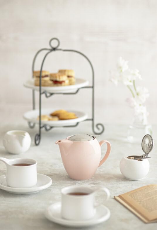 ZERO JAPAN Round Teapot, 19.6 oz / 580cc - Ceramic Tea Pot with Stainless Steel Lid and Infuser, Dishwasher Safe, Made in Japan (Pink) - Image 2