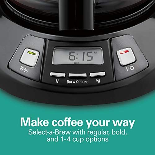 Hamilton Beach Programmable Coffee Maker, 12 Cup Capacity, Black Stainless Steel Accents, (46293) & Permanent Gold Tone Filter, Fits Most 8 to 12-Cup Coffee Makers (/80675) - Image 4