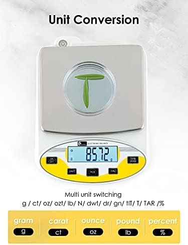 CGOLDENWALL Precision Lab Scale 5000gX0.01g Analytical Electronic Balance Digital Laboratory Scale Precision Jewelry Scales Kitchen Weighing Electronic Scales 0.01g Calibrated 110V (5000g, 0.01g) - Image 3