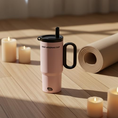 Premium 24 oz Insulated Tumbler with Handle and Straw, 18/8 Stainless Steel Travel Coffee Mug with Tea Infuser & Dust Cover, 2-in-1 Lid Cup Holder Friendly Thermal Flask for Hot & Cold Drinks - Image 6