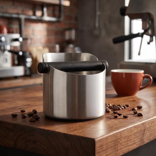 ibasenice Stainless Steel Coffee Knock Out Box with Removable Knock Bar - Image 7
