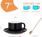 8 OZ Porcelain Cappuccino Cups, Coffee Mugs Set of 4 - Image 3