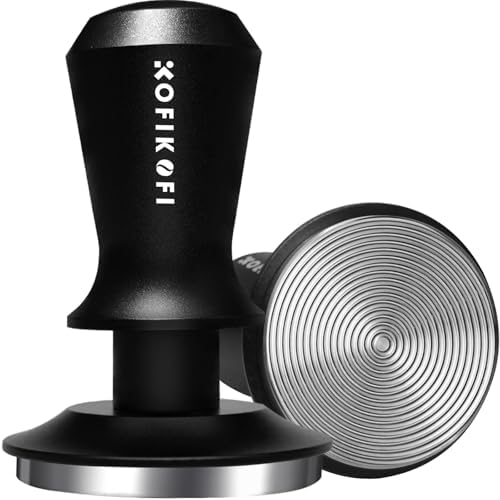 53.3mm Espresso Tamper, 30lbs Spring Loaded, Aluminum Handle, Ripple Base by KOFIKOFI